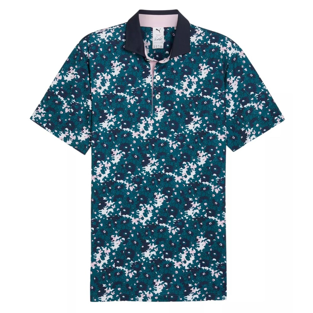 PUMA ARNOLD PALMER FLORAL GOLF POLO  WHITE GLOW/DEEP NAVY #623954 SIZE XL